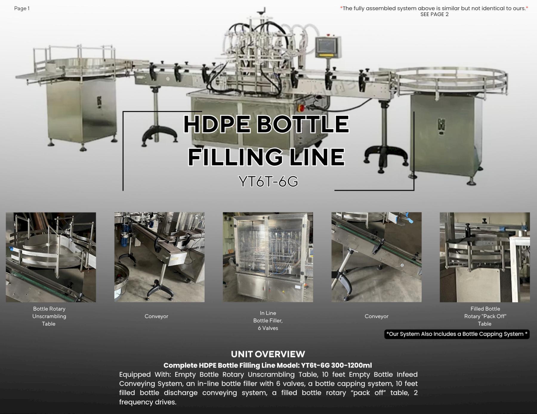 HDPE Bottle Filling Line Model: YT6t-6G 300-1200ml Complete Line