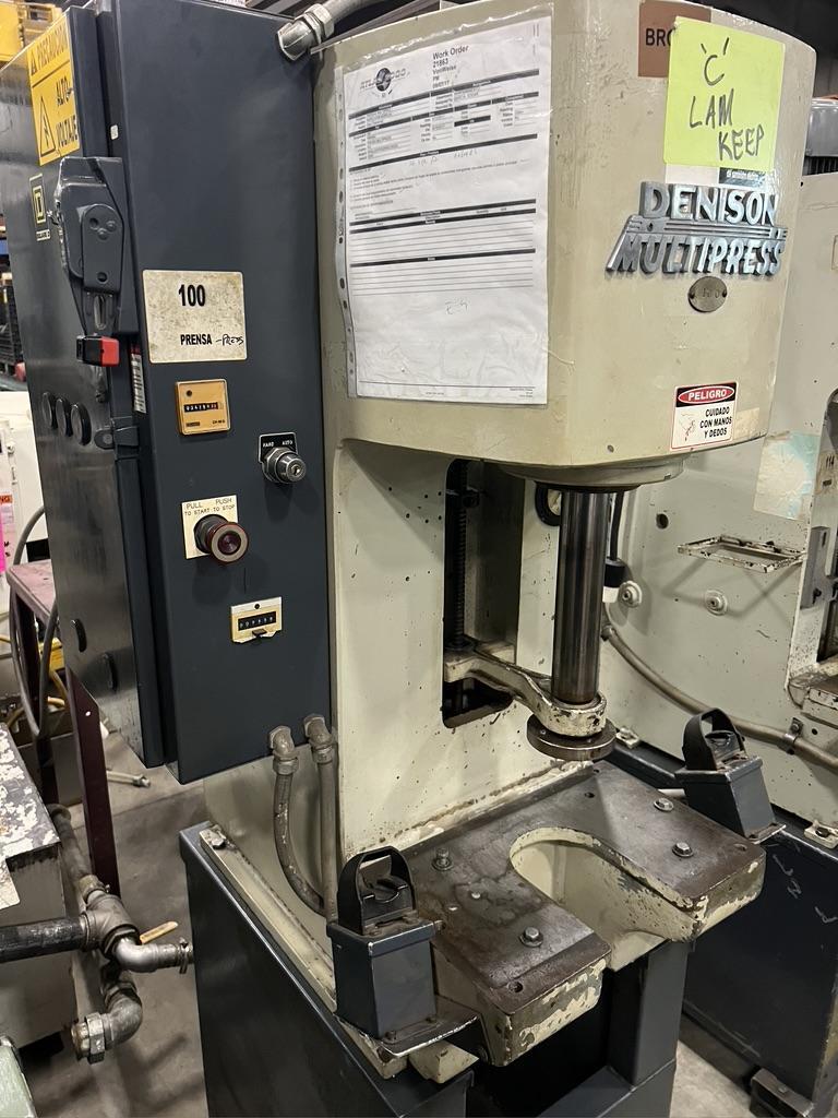 6 TON DENISON MULTIPRESS HYDRAULIC PRESS, 10" STROKE, 6" THROAT