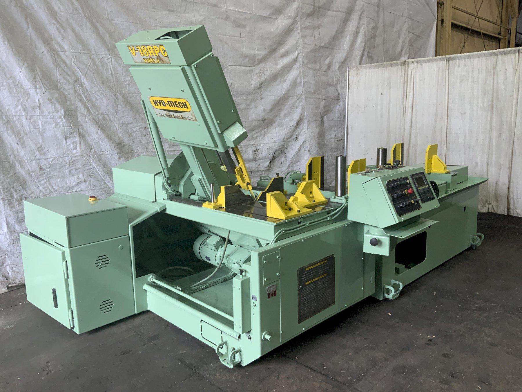 18" X 22" HYD-MECH V-18APC AUTOMATIC TILT FRAME VERTICAL BAND SAW: STOCK #81007"