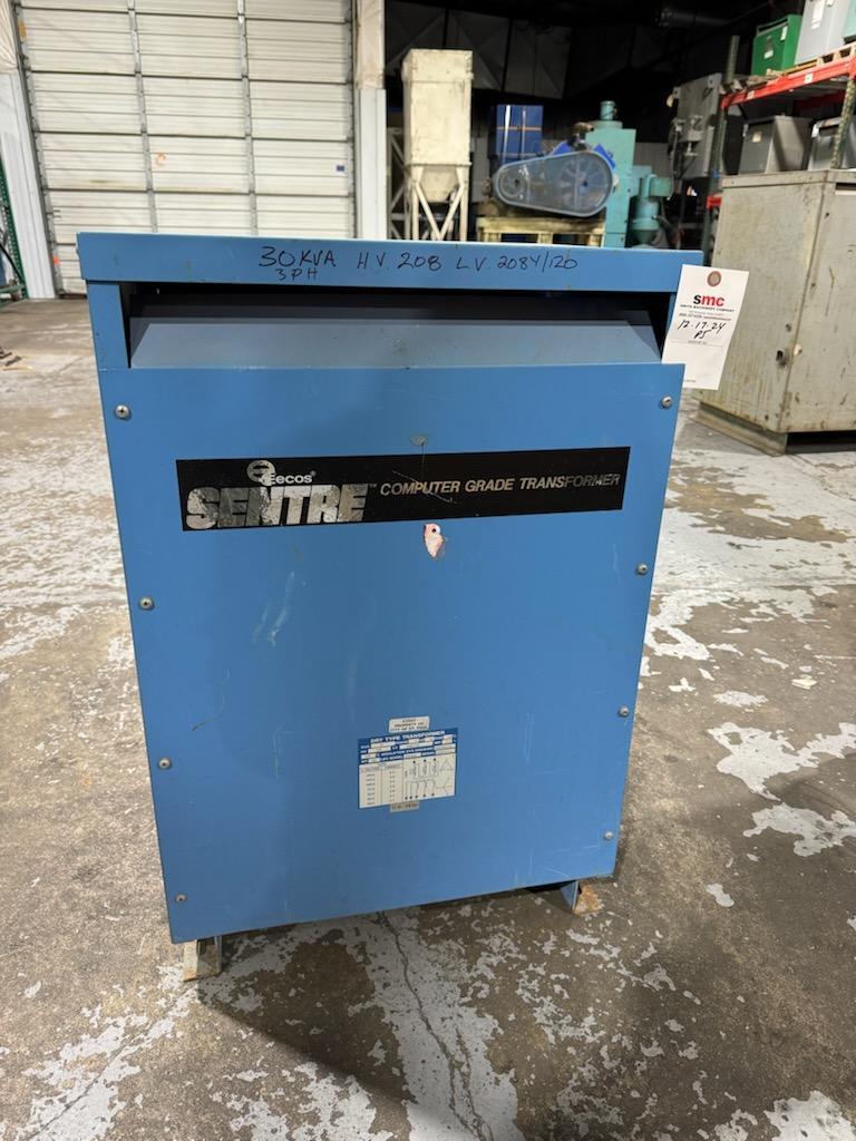 1 - PREOWNED ECOS SENTER 30 KVA TRANSFORMER, MODEL #: CPS30AA, S/N: W095317-1