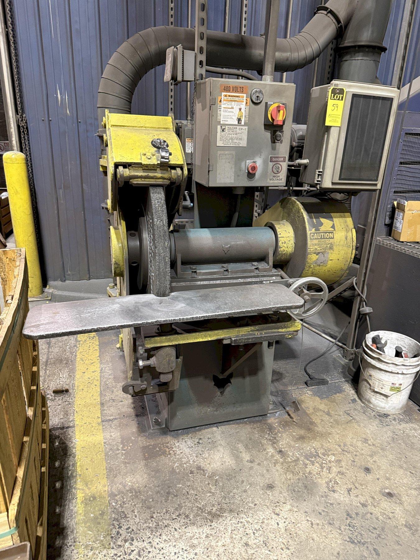 Fox model F10-00136-25 left hand 25hp single end snag grinder s/n 56748-1 with safety guard and disconnect