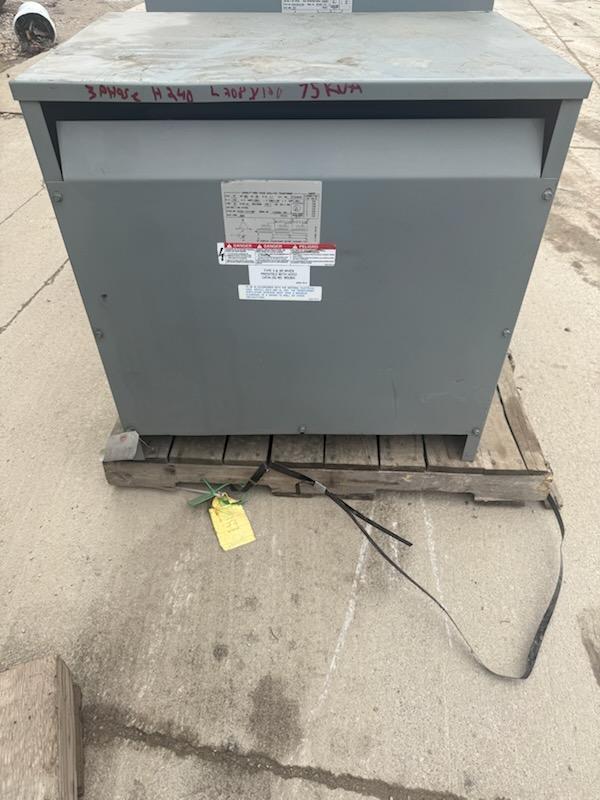1 - PREOWNED SORGEL 75 KVA THREE PHASE ISULATED TRANSFORMERS, STYLE #: 34328-17212-007, S/N: 11226084-003-2