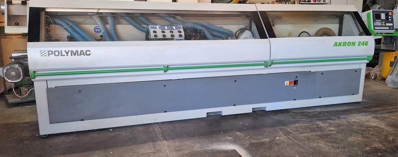 Biesse Polymac Akron 246 CNC Edgebander, 2005 – Corner Rounding, Pre Milling, New Motors, Under Power
