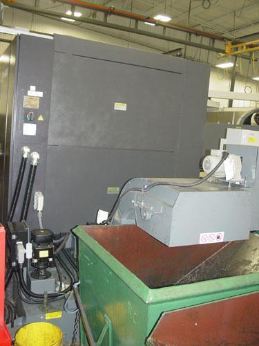 OKUMA MB-4000H CNC HORIZONTAL MACHINING CENTER, OSP -P300M CNC Control, X=22.05", Y=22.05", Z=24.61", Cat-40 Taper, 22 HP, 15000 Max Spindle RPM, ATC, Chip Conveyor, Coolant System, New 2013.