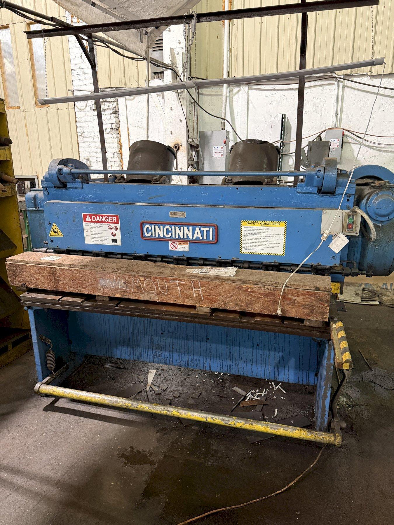 6' X 1/4" CINCINNATI 1406 MECHANICAL SHEAR. STOCK # 0982726