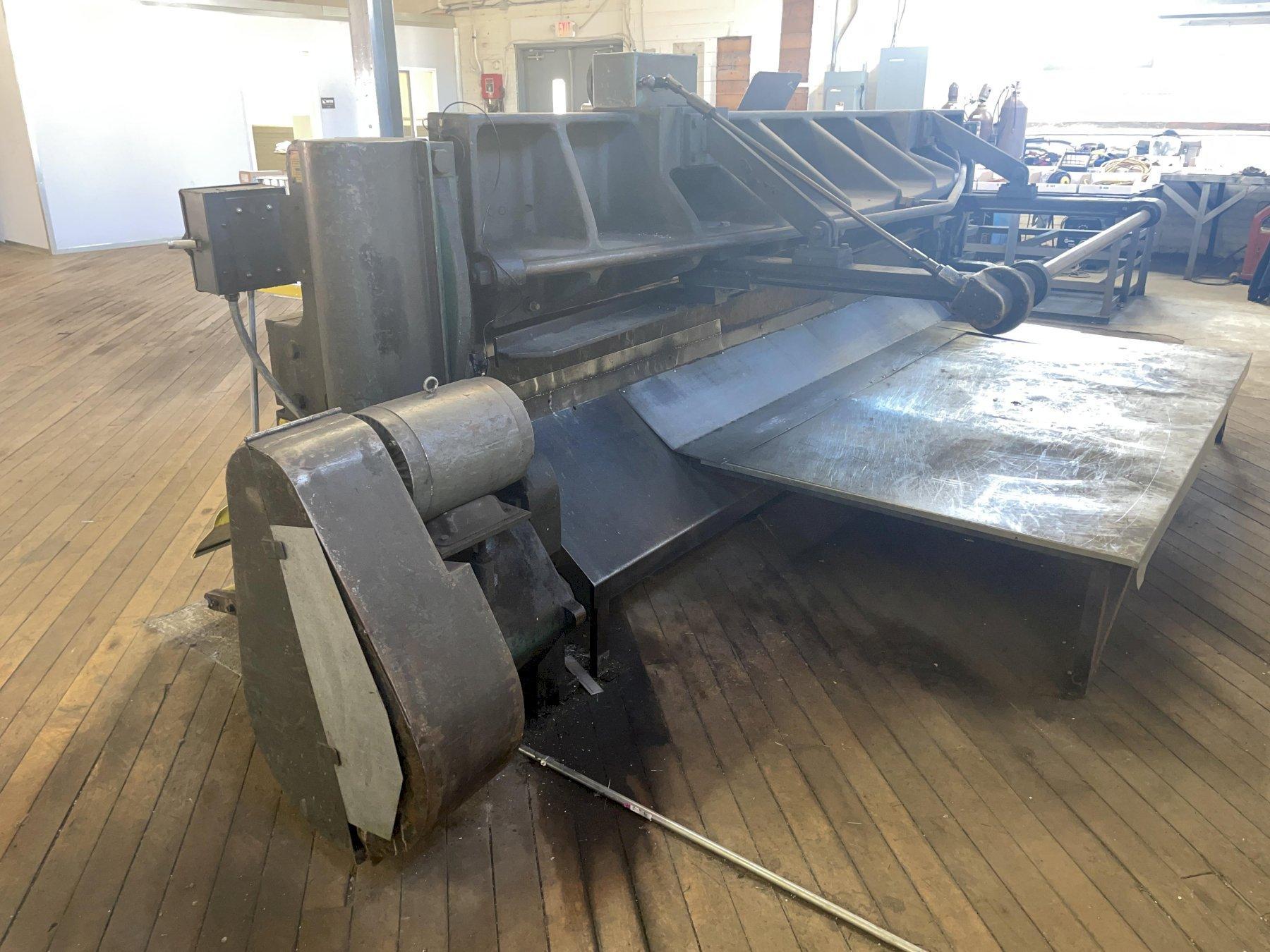 Wysong 10' x 10 Gauge Power Squaring Shear, Mdl. 1010-RD