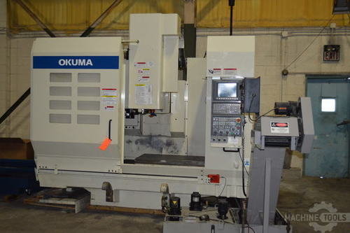 OKUMA MC-V4020 CNC VERTICAL MACHINING CENTER w/OSP E100M, Coolant Thru Spindle, 32 ATC, 40 Taper, 15K Spindle, Low Hours, 2010