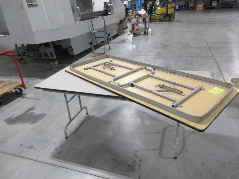 Folding Tables (2) Particle Board/Laminate Tops- Auction Item