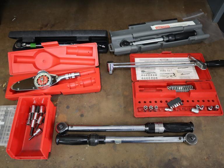 Torque Wrench Ratchets, Adjustable, Craftsman, Snap-On and Others, 1/4", 3/8", 1/2" Drives- Auction Item