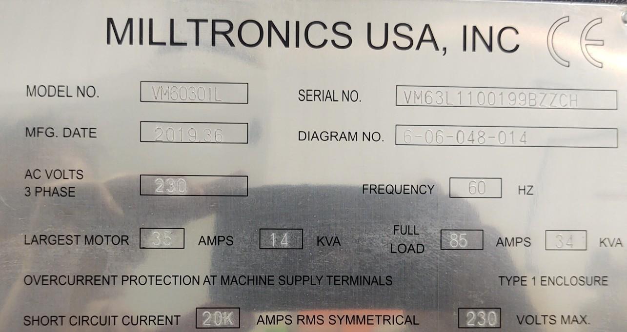 MILLTRONICS VM6030IL CNC Vertical Machining Center, New 2020.