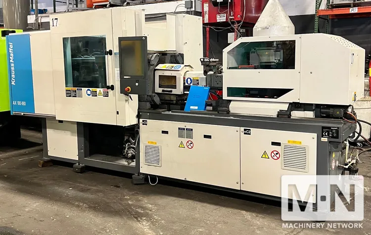 110 TON 3.7 OZ KRAUSS MAFFEI MODEL 100-180AX ELECTRIC INJECTION MOLDING MACHINE MFG 2011 SERIAL # 61015143