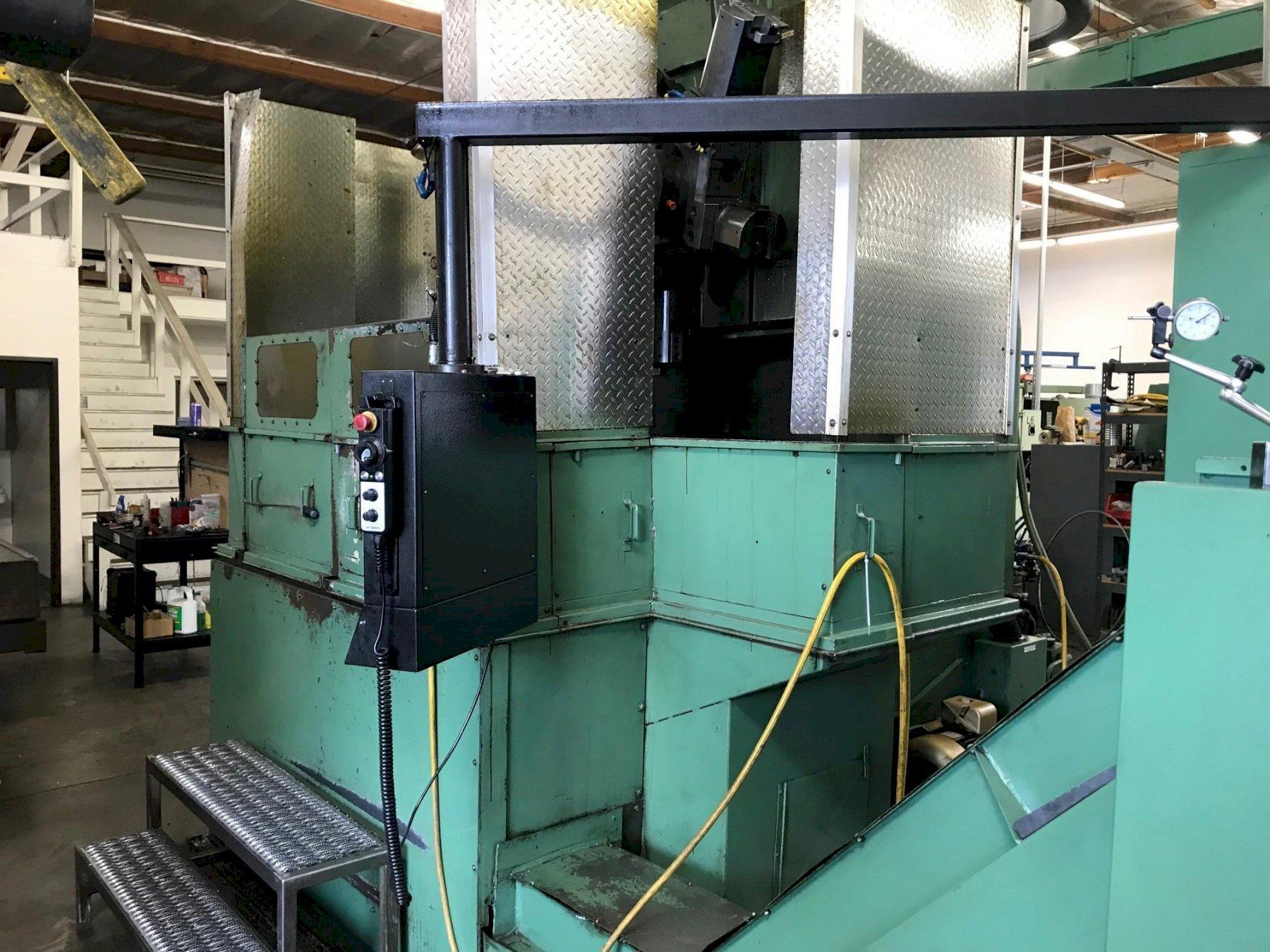 52" BULLARD DYNE AU TURN, 46" POWER CHUCK, 52" SWING, 5 SIDED POWER INDEX TURRET, ALLEN BRADLEY SERIES 9 CNC CONTROL, 75 HP, 1983