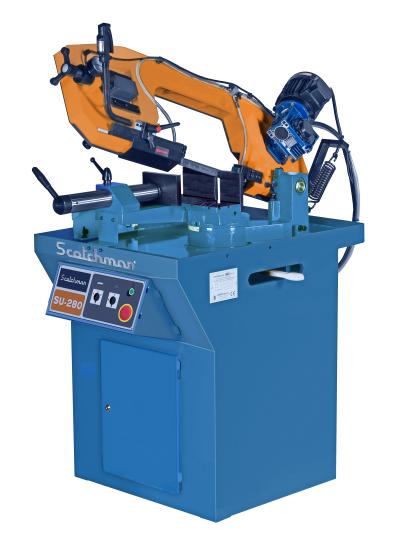 7″ x 11″ SCOTCHMAN SU-280, 8″ Rounds, Miter, 1″ Blade, 1.5 HP, Coolant, New