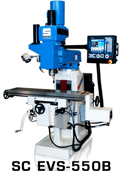 SUMMIT SmartCut EVS 550B, 3-Axis, 5 HP V-Speed 70-3800 RPM, 11″ x 52″ Tbl, 40 Tpr, Box Ways, Coolant, Fagor 8055MC Control, New