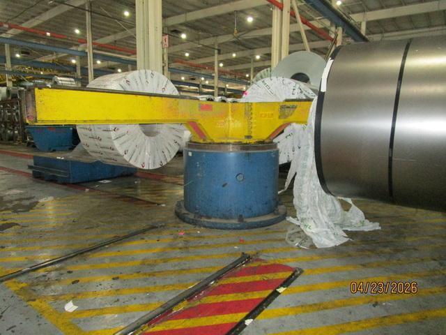 72" x .187" x 50,000# Chicago Triple Injector Head / Turret Recoiler Loop Slitting Line with Braner Banding Line