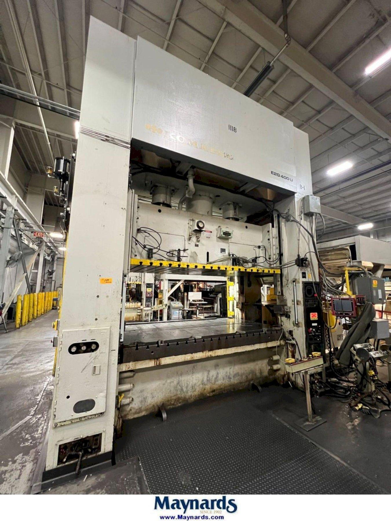 400-ton Komatsu Model# E2G-400 Used Straight Side Mechanical Stamping Press For Sale