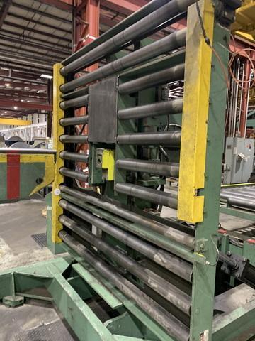 74" x 10,000# Braner Coil Banding Line with Dual Braner Turret Stacker