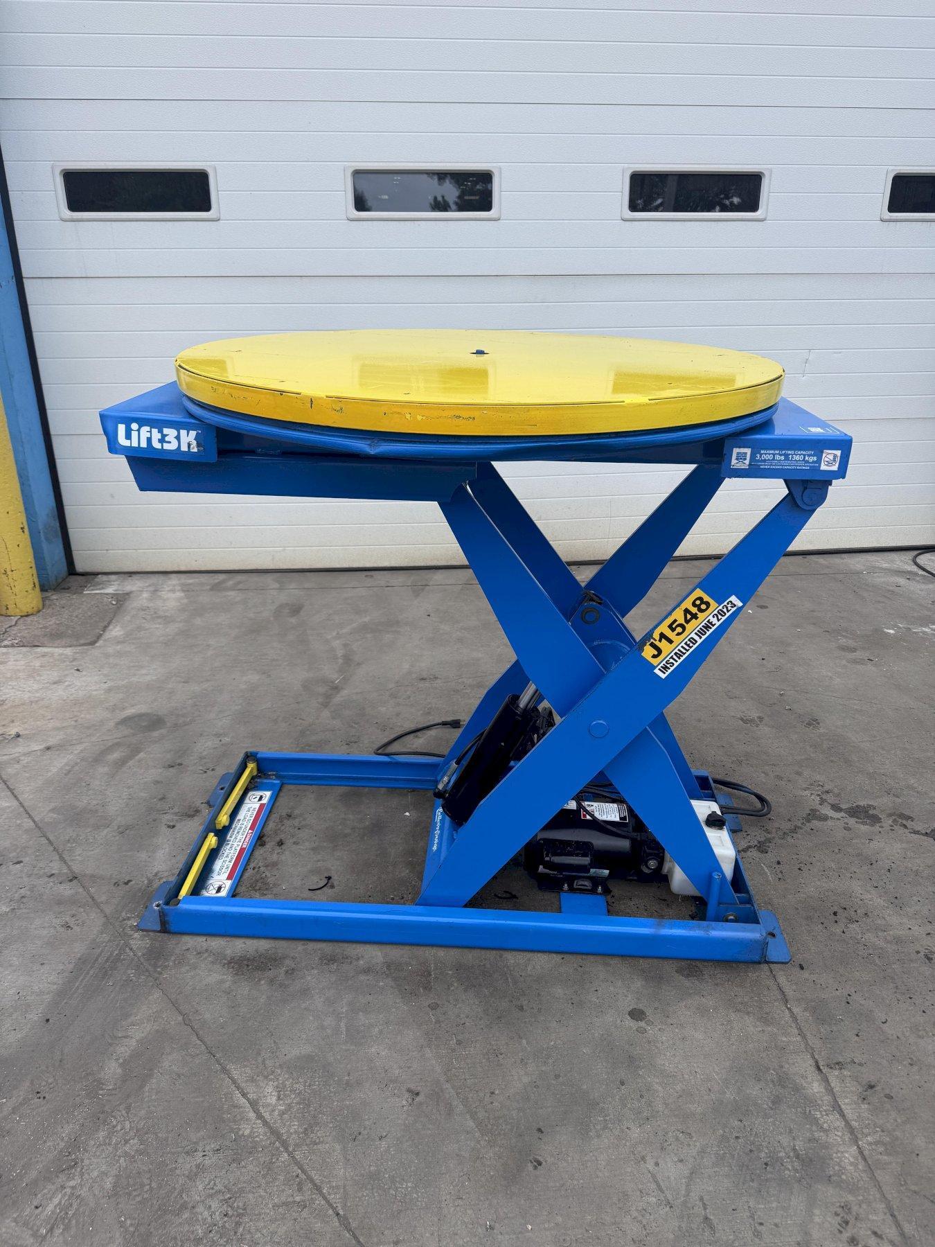 3000 LB BISHAMON MODEL L3K-TT HYDRAULIC SCISSOR LIFT TABLE: STOCK #81316