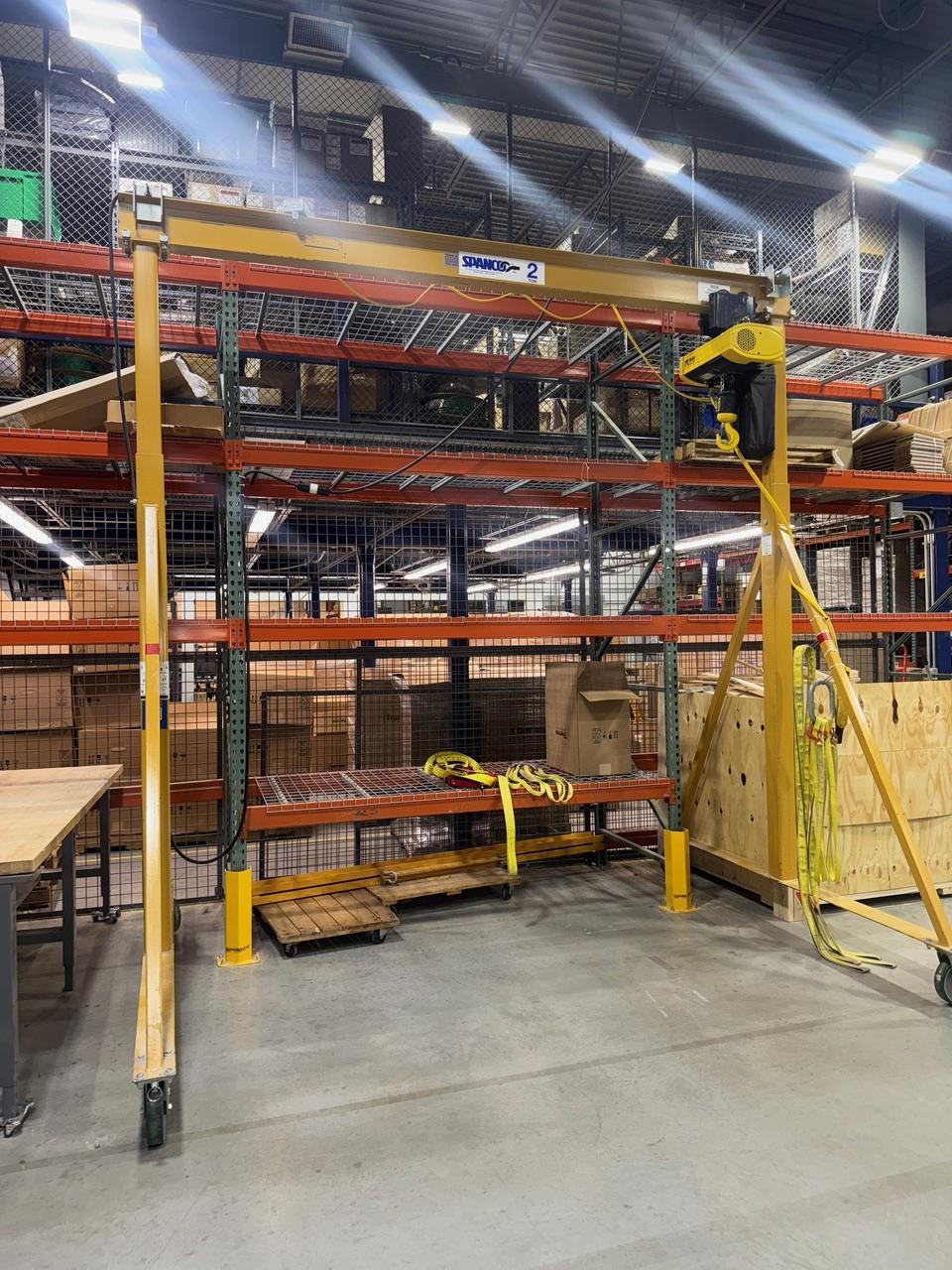 Spanco 2-Ton E-Series  Adjustable Steel Gantry Crane w/R&M 2-Ton Hoist