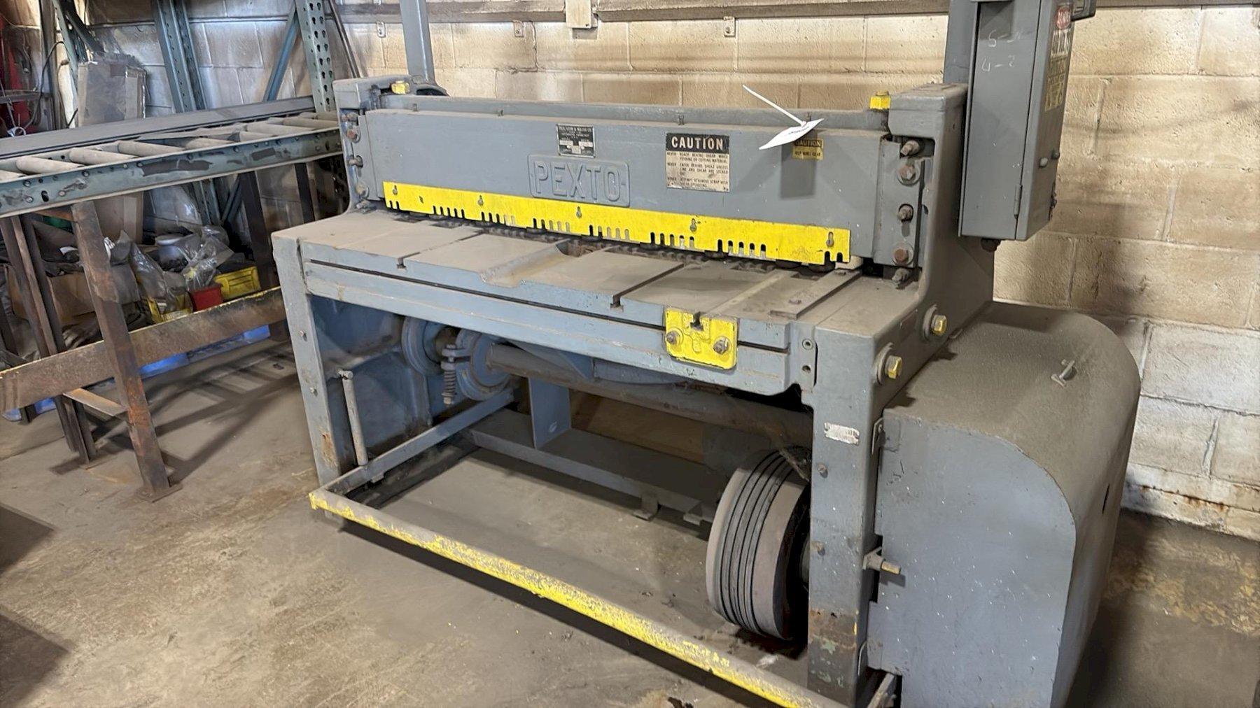 1 - PREOWNED PEXTO SHEAR 4FT X 12 GAUGE.