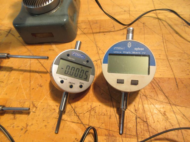 Mitutoyo (3) & Fowler (2) Digital Indicators & One On Height Stand- Auction Item