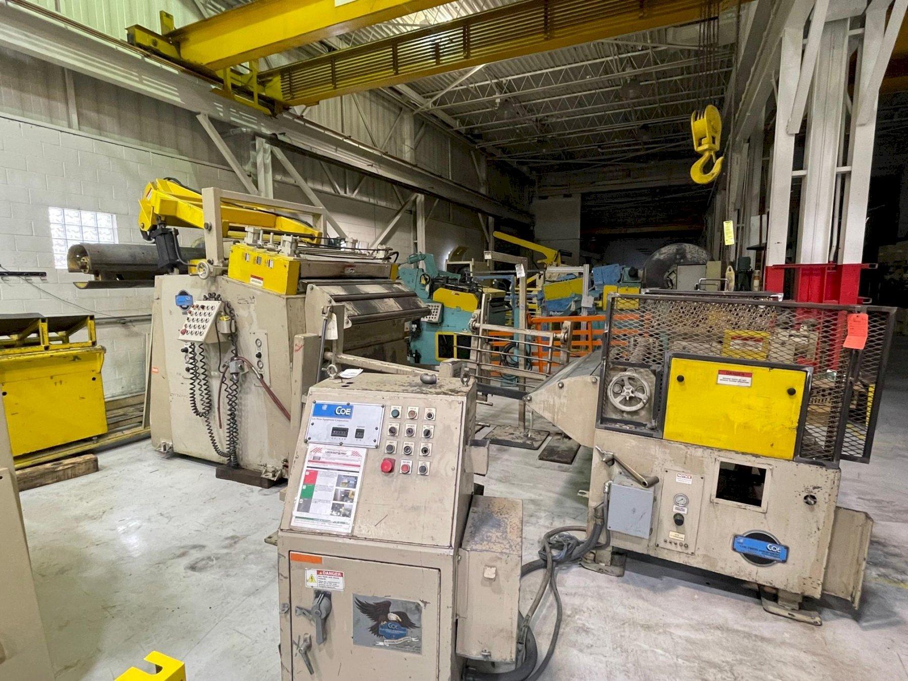 15,000 lbs x 48" Coe Press Equipment Used Servo Coil Feed Line For Sale including Retrofit Servomaster 6 Feed Controls