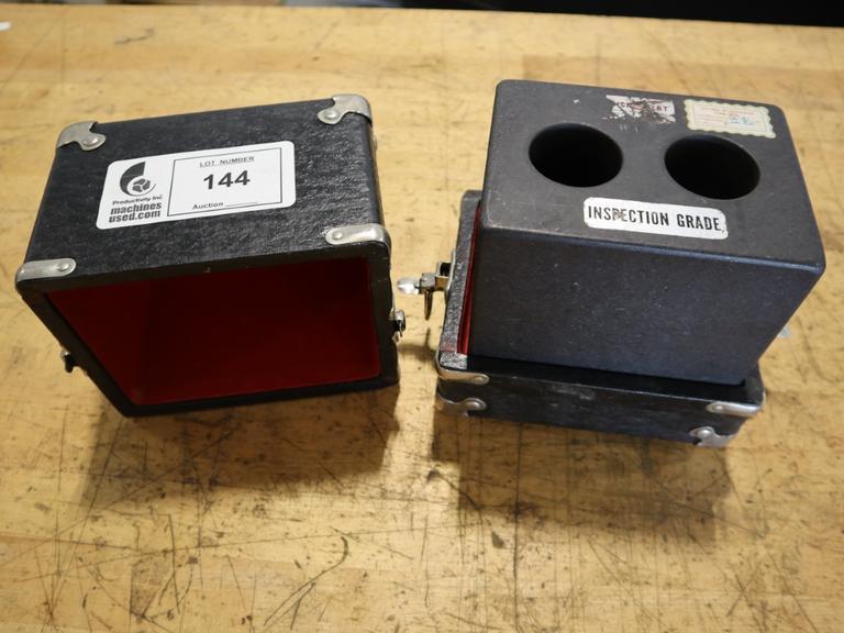 Micro-Flat Precision Granite Block 6" x 4.5" x 6" High with (2) 2.75" Diameter Holes, Protective Case- Auction Item