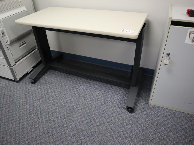 Rolling Office Desk with Laminate Top- Auction Item