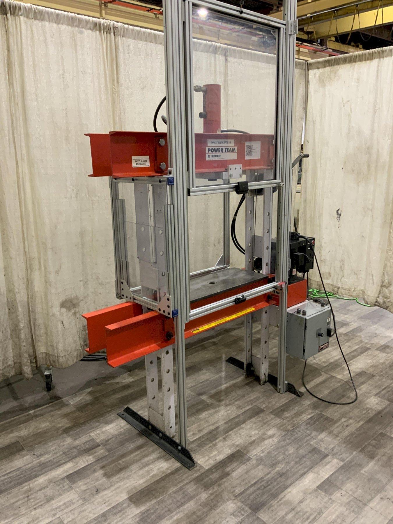 25 TON POWER TEAM HYDRAULIC H FRAME SHOP PRESS STOCK #81276