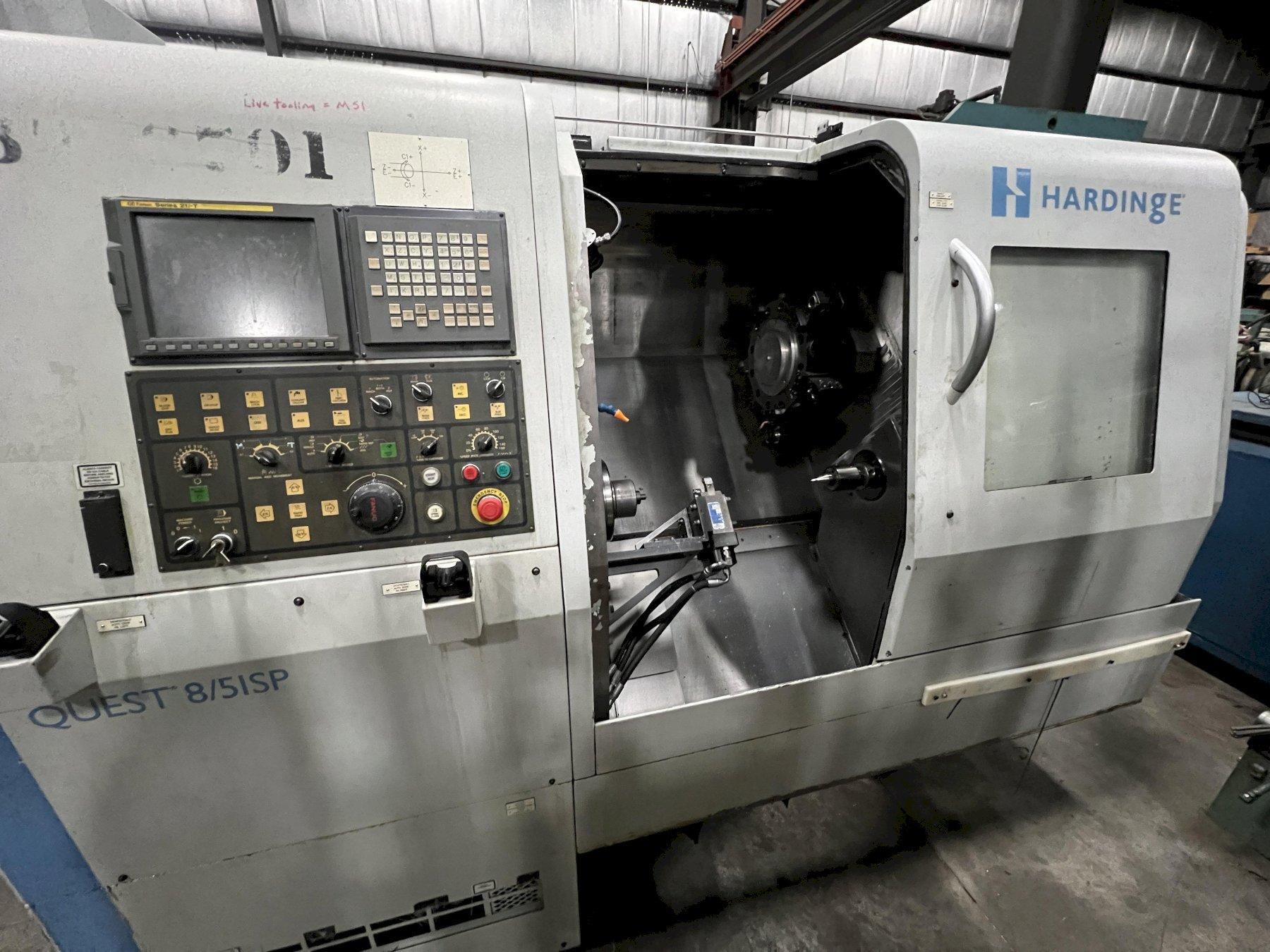 HARDINGE QUEST 8/5ISP MULTI-TASKING CNC LATHE, LIVE TOOLING, FANUC 21i-T, 2005