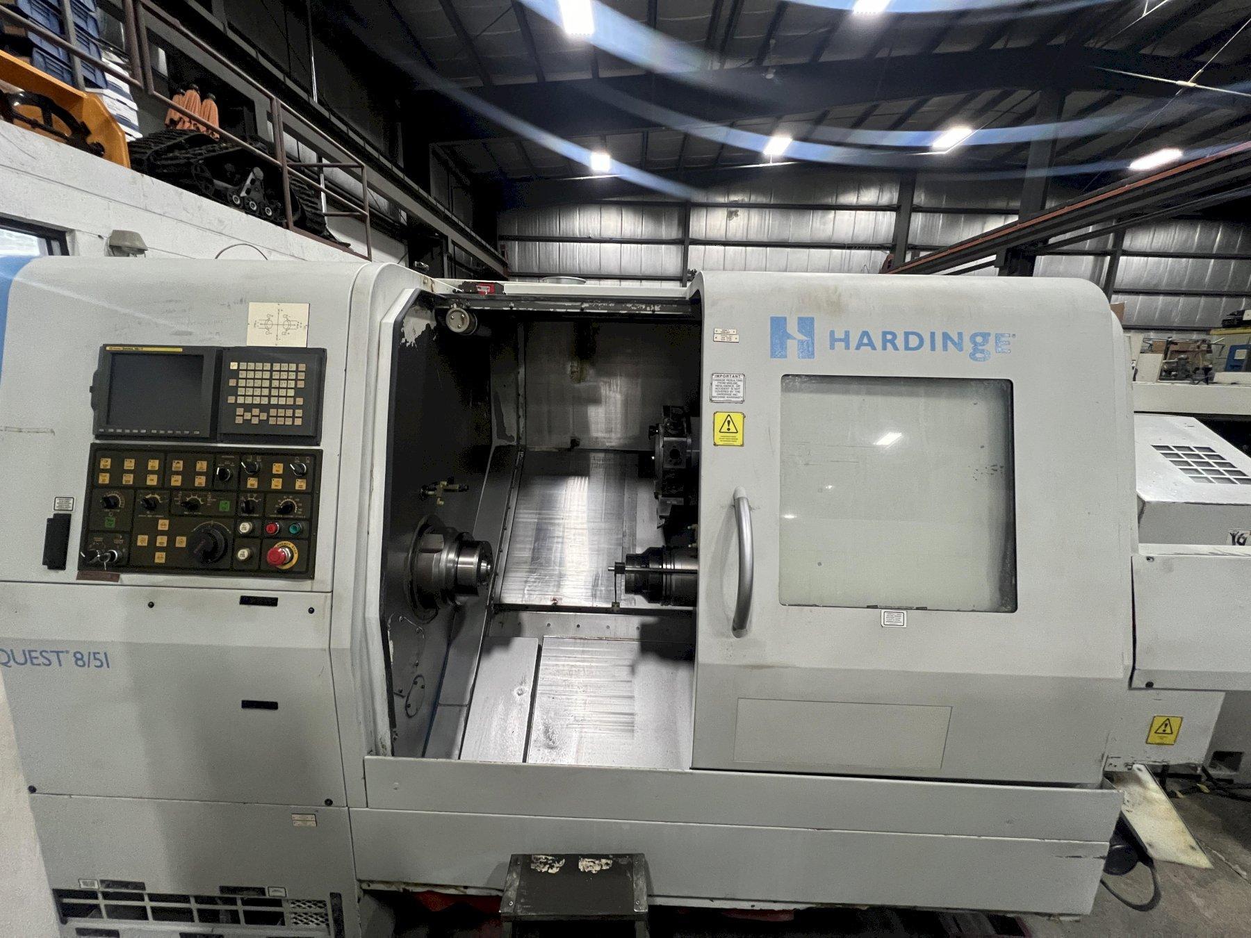 HARDINGE QUEST 8/51 CNC LATHE, LIVE TOOLING, WITH LNS BARFEEDER, 2005