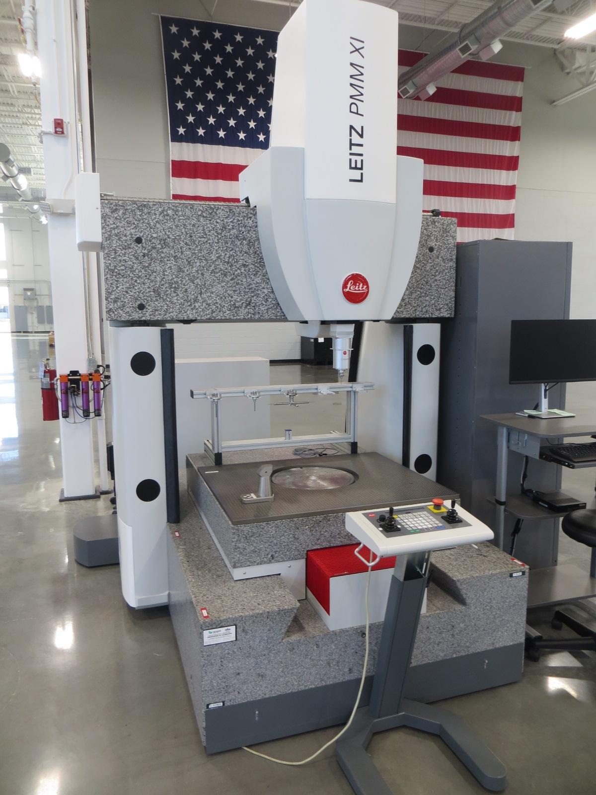 Leitz PMM-Xi 8.10.6 Fixed Bridge/Moving Table Coordinate Measuring Machine (CMM), B4s Controller, 10-Station Stylus Rack, Grid Plate, Rotary Table