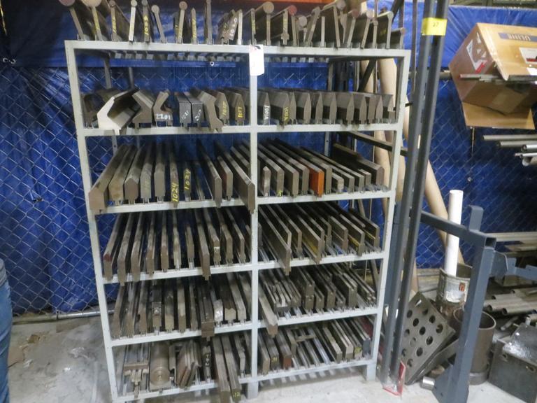 Press Brake Dies - Large Assortment on Storage Cart- Auction Item