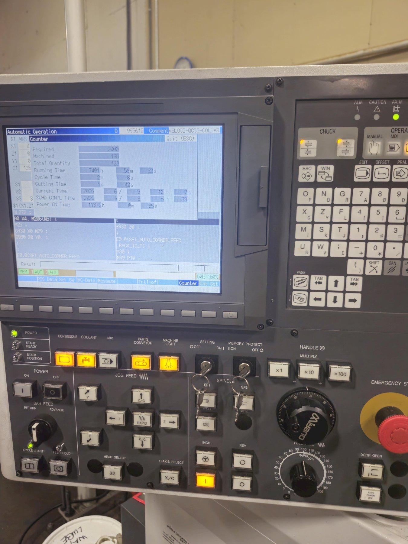 Citizen Miyano BNX-51MSY CNC Automatic Lathe, 7 Axis, 5000 RPM, 12 Pos. Turret, M70V Control, 20HP, High Pressure Coolant, Edge Tech-Patriot 551 Barfeed, New 2021