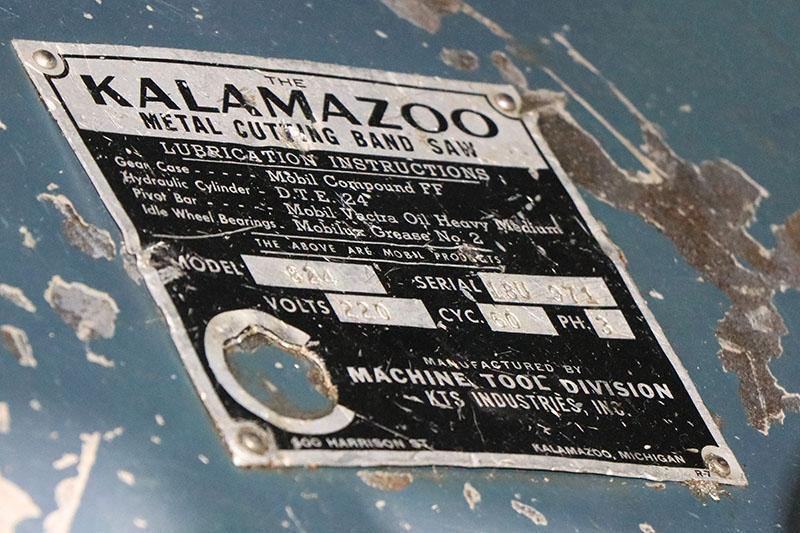 8" x 24" KALAMAZOO HORIZONTAL BANDSAW MODEL: 824