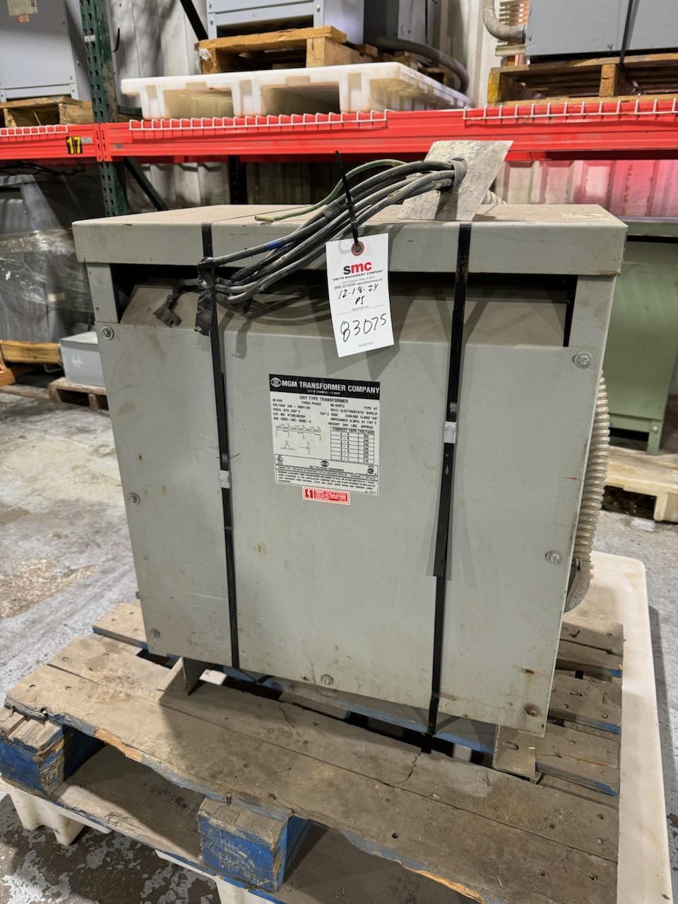(1) PREOWNED MGM 30 KVA TRANSFORMER