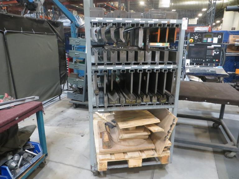 Press Brake Dies on Portable Rack w Contents- Auction Item