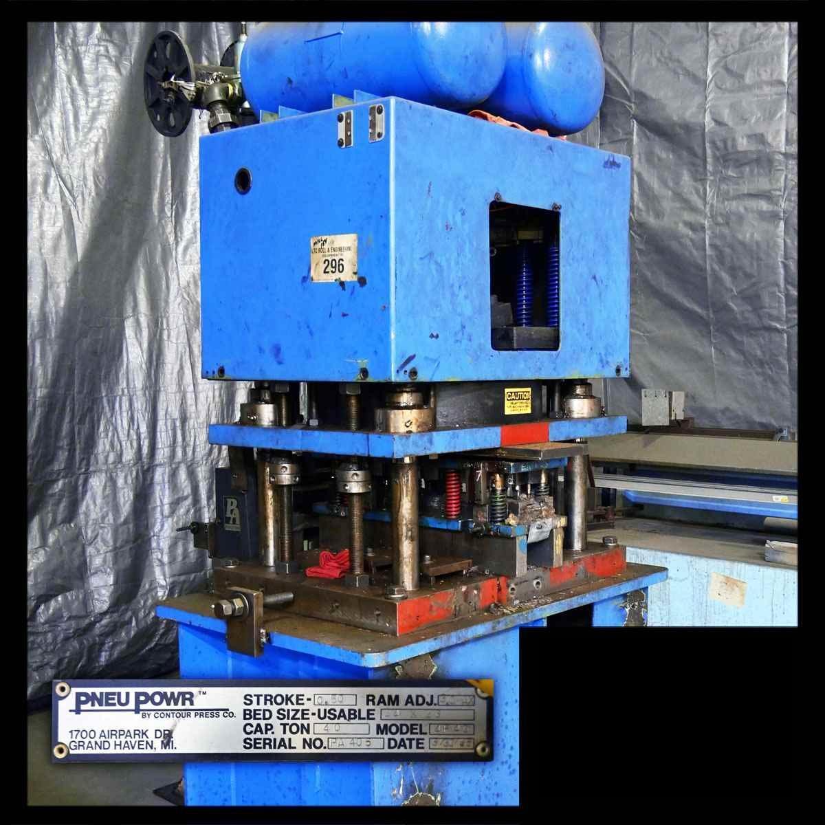 40 Ton x 3" PNEU POWR #4P40 Pneumatic 4-Post Cut-Off Press