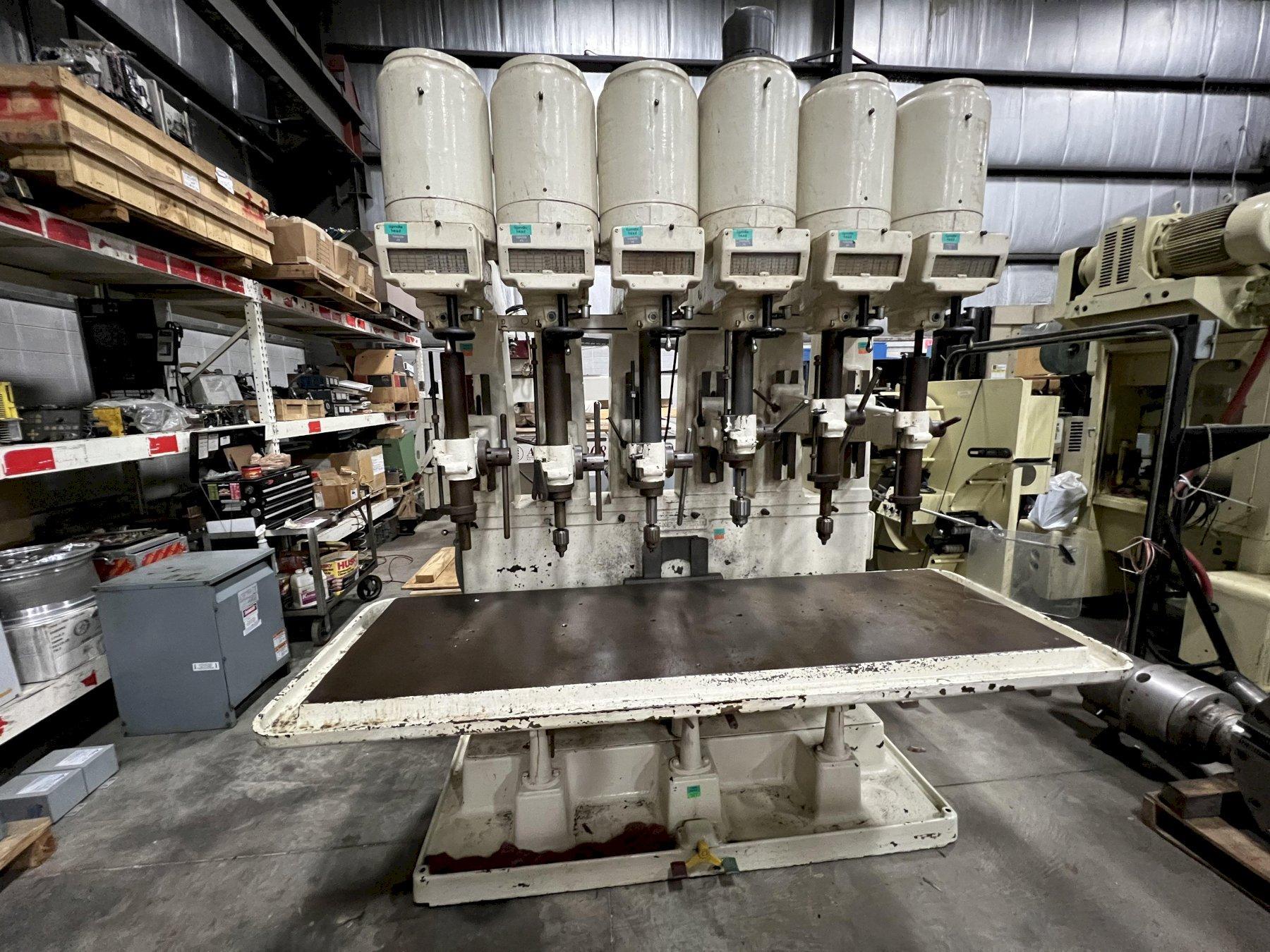LELAND-GIFFORD #2 LMS 6-HEAD DRILL PRESS, 24 X 80 INCH TABLE