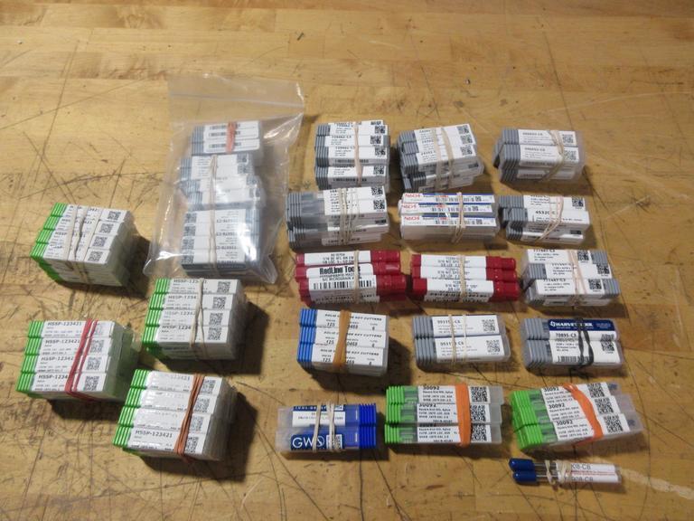 Solid Carbide Cutters, End Mills, Drills, Key Cutters, Chamfer Cutters, Various Brands, Small Diameters 1/8-1/4" Shanks- Auction Item