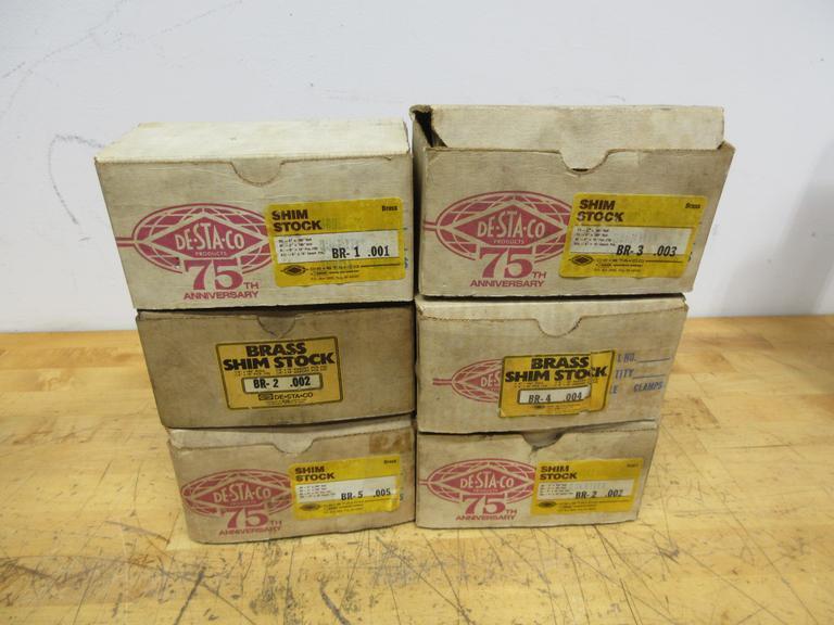 De-Sta-Co 6" Brass Shim Stock Rolls (6 Rolls) .001" - .005", Most Rolls Seem Fairly Full- Auction Item