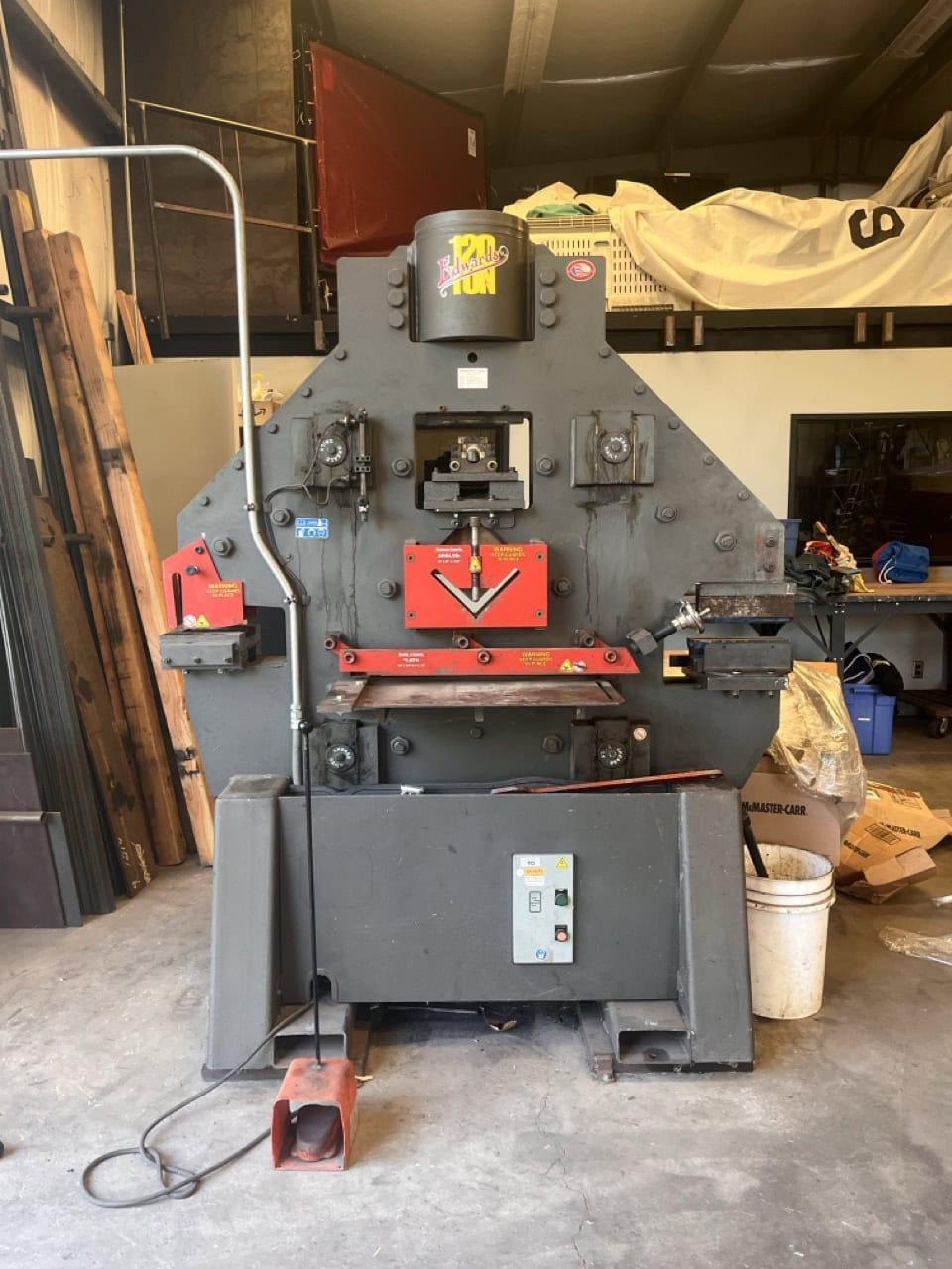 120 Ton Edwards Ironworker, 2011 – Notcher, Press Brake Attachment **Single Phase 220v **