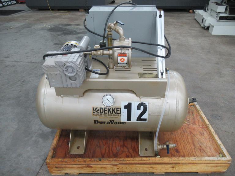 Dekker Vacuum Technologies Duravane Vacuum Pump Model RML010T1-01-AS, Rotary Vane Pump with Tank - Single Phase