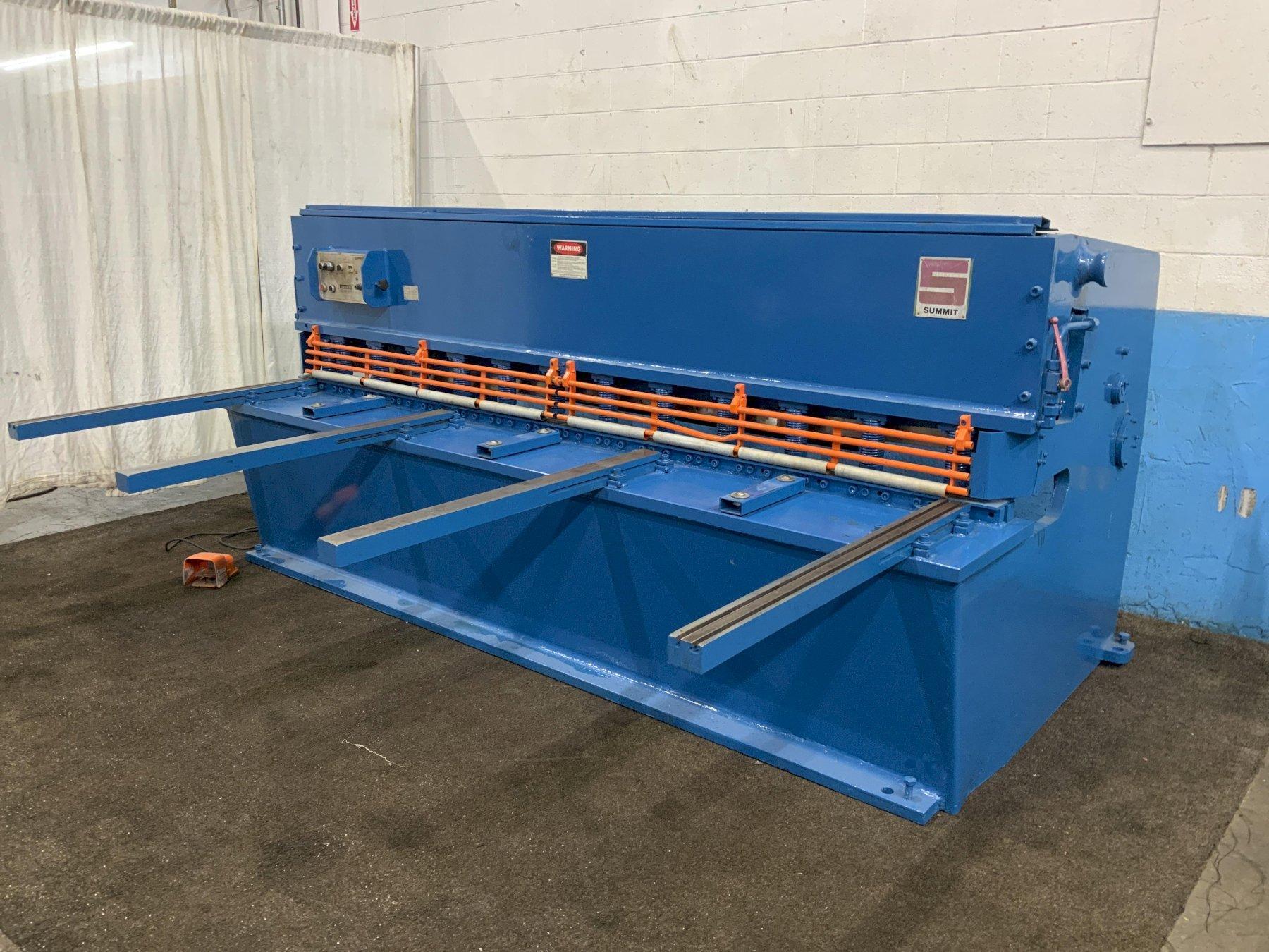 10' x 1/4" SUMMIT HYDRAULIC SQUARING SHEAR: STOCK #78851