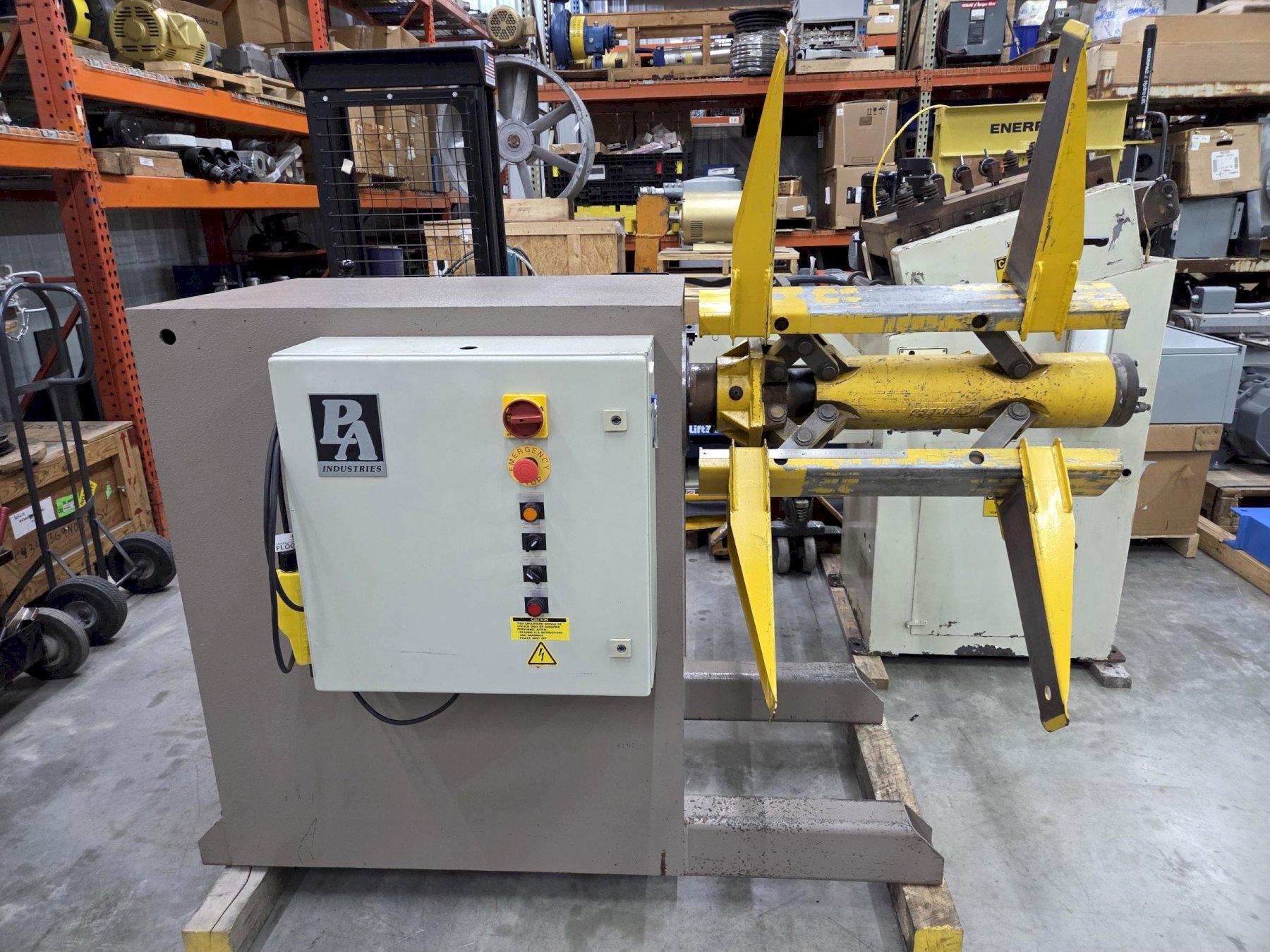 PA Industries Motorized Coil Reel Uncoiler For Sale 6,500 Lbs. Capacity