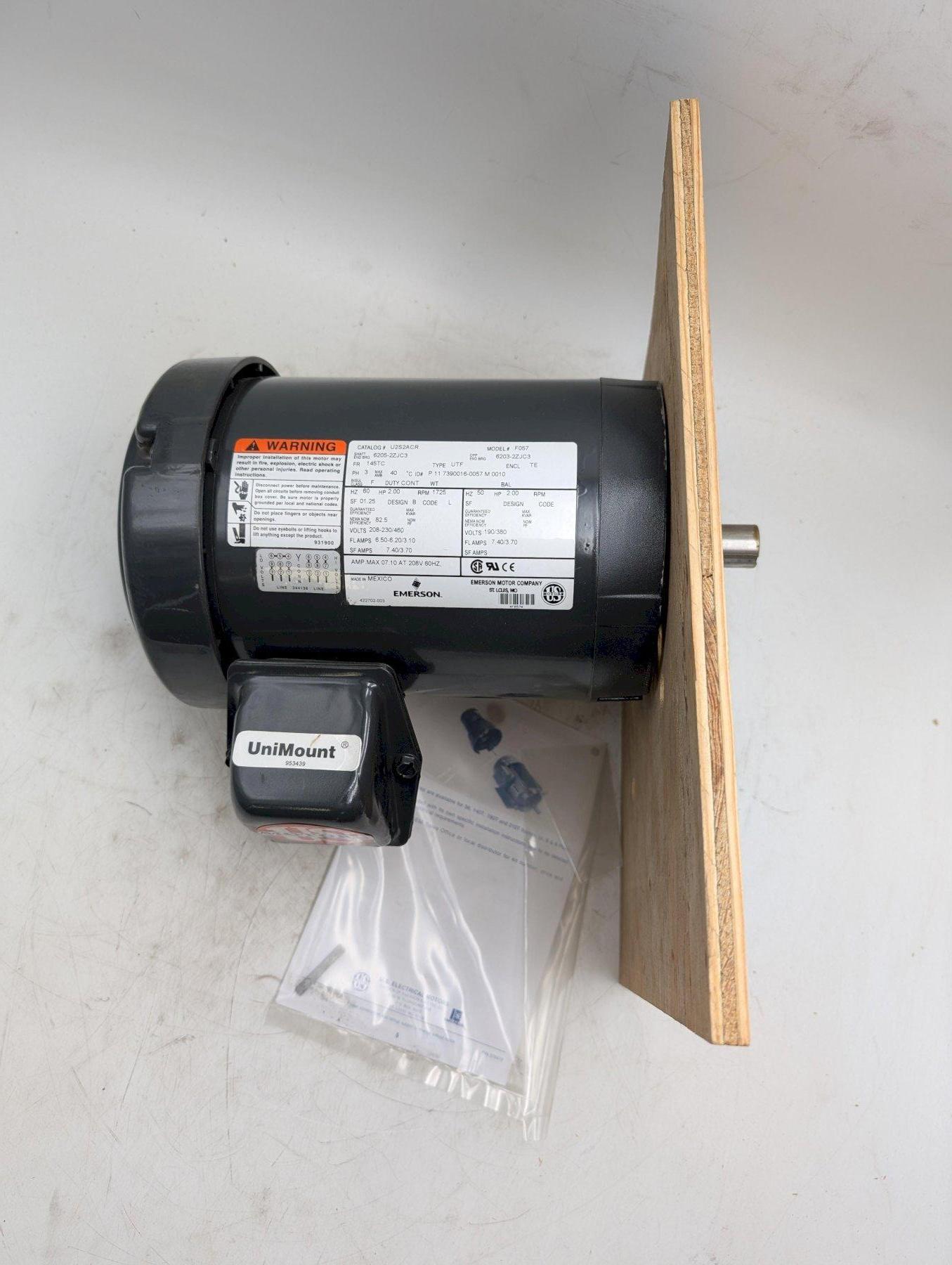 US Motors U2S2ACR General Purpose AC Motor – 2 HP, 1725 RPM, 208-230/460V, 3-Phase, TEFC, 145TC Frame