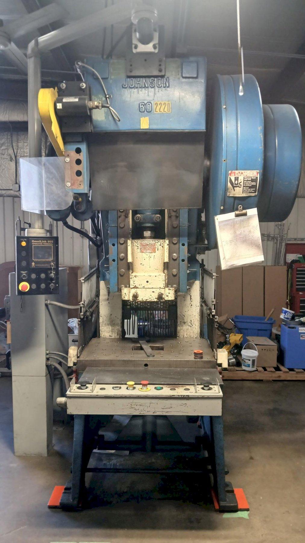 60 TON JOHNSON O.B.I. PRESS, 4" STR., 100 SPM, OMNILINK CONTROLS,