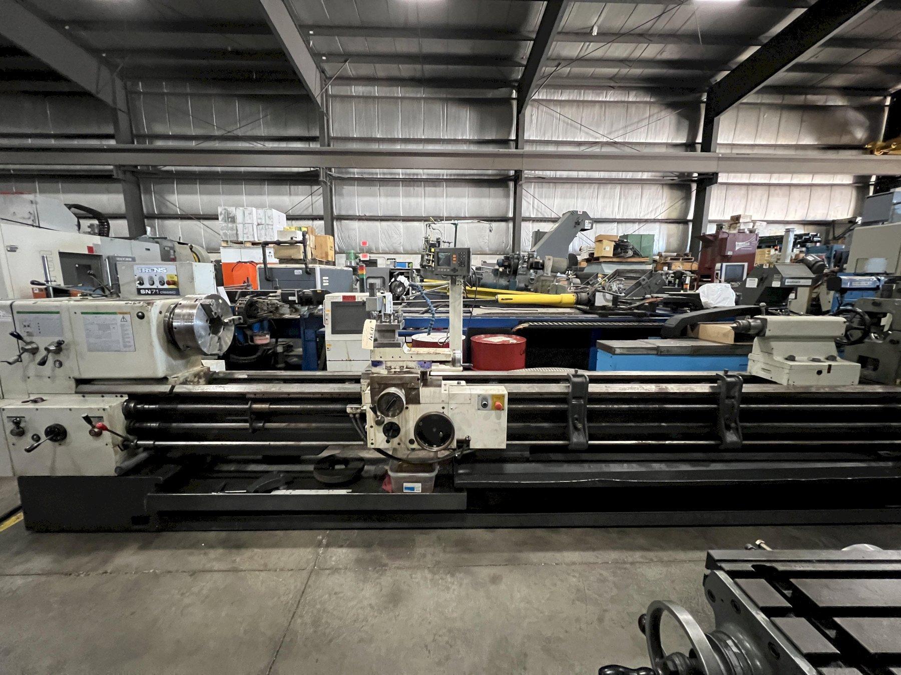 29"/38.5" x 157" TOS ENGINE LATHE, MODEL TRENS SN71C / 4000, RAPIDS, INCH/METRIC THREADING, 10-1000 RPM, DRO, STEADY RESTS, 2017