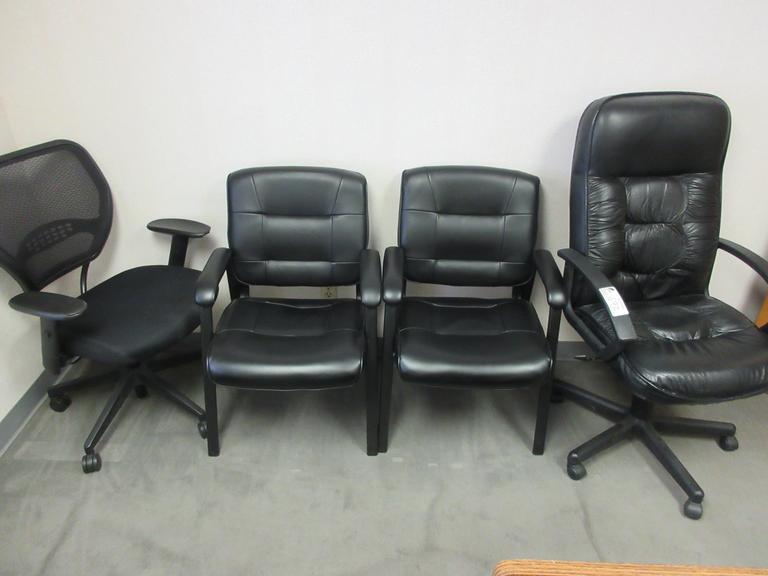 Rolling Adjustable Desk Chairs (2), and Side Chairs (2)- Auction Item