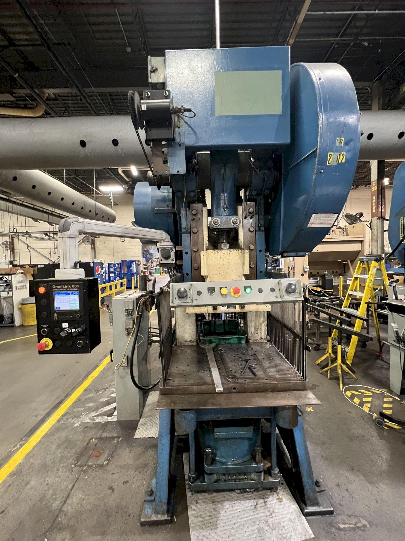125 TON JOHNSON O.B.I. PRESS,  MODEL 125BG/AC, E STOP, 2016 UPDATED ELECTRICS AND  OMNILINK CONTROLS, CUSHION